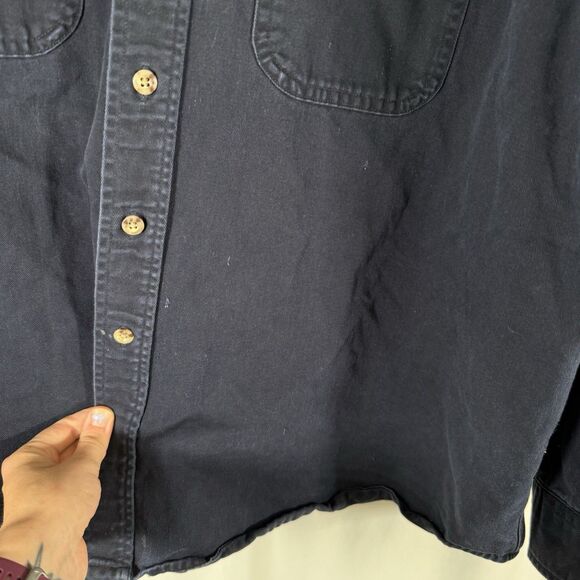 Carhartt Denim Jacket Men's 2XL Blue Button Up Long Sleeve 100% Cotton - Picture 11 of 14